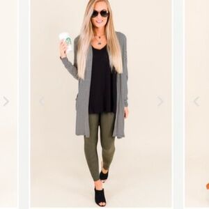 Spanx Olive Green High Waisted Sculpting Faux Leather Metallic Leggings😍